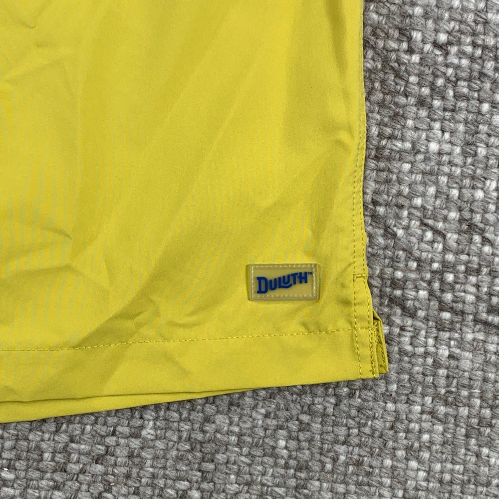 Duluth Trading Co Shorts Mens 3XL Yellow Elastic Waist Logo Patch Utility